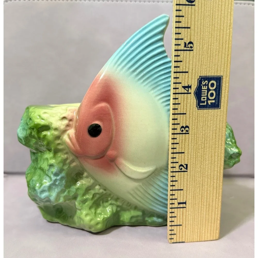 Maddux of California 448 Vintage 1959 Tropical Angelfish Ceramic Planter Green